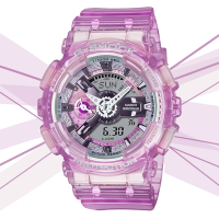 CASIO 卡西歐 G-SHOCK WOMEN 科幻虛擬世界 半透明Y型構造雙顯錶-粉 GMA-S110VW-4A