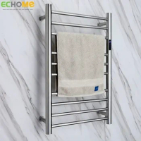 ECHOME Electric Towel Warmer Rail Heated Rack 304 Stainless Steel Bathroom Temperature&amp;Time Control Smart 110V/220V Towel Warmer