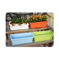 Nursery Pot Absorbing Water Vegetable Pot Long Strip Double Layer Flower Pot Plastic Basin For Indoor Garden Balcony