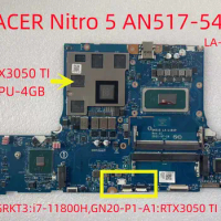 GH51G LA-L181P For ACER Nitro 5 AN517-54 Laptop Motherboard with i7-11800H GN20-P1-A1 RTX3050Ti GPU-4GB 100% Tested