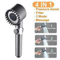 Handheld Shower Head 3 Modes High Pressure Showerhead Water Saving Adjustable Water Massage Shower Bathroom Accessories
