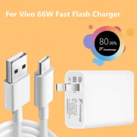 VIVO Charger Original 66W US EU Flash Charger Power Wall Adapter USB C Cable For vivo X90 X80 X70 X60 X50 V27 Pro IQOO 11 10 Pro