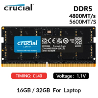 Crucial RAM Memory DDR5 SODIMM 16GB 24GB 32GB 48GB 4800MHz 5600MHz for Laptop Computer Dell Lenovo Asus HP Memory Stick