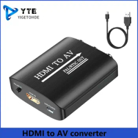 HDMI to RCA converter, supports PAL/NTSC, suitable for Apple TV, Roku, Fire Stick, Blu -ray, DVD player, old TV, projector, etc.