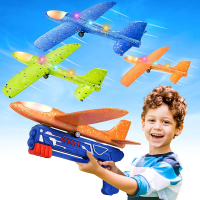 Fuwidvia 3 Pack Airplane Launcher Toys 13.2 LED Foam Glider Catapult Plane Toy for Boys 2 Flight Mod