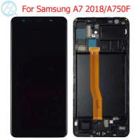 A7 2018 AMOLED LCD For Samsung A7 2018 A750 Display With Frame 6.0" A750F SM-A750F A750FN A750G LCD Screen