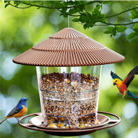 Taman Kalis Air Gazebo Hanging Feeder Burung Liar Bekas Luar dengan Hang Tali Binatang Burung Makan Rumah Jenis Burung Feeder