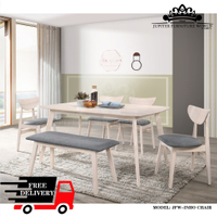 [JFW-HINO DINING SET]-SOLID WOOD DINING SET/ DINING TABLE SET / DINING TABLE SET / DINING TABLE 4 CH