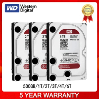 Original Western Digital WD 1TB 2TB 3TB 4TB Red NAS Hard Disk Drive 3.5" 6TB Internal Hard Drive 5400RPM SATA 6Gb/s 64MB Cache