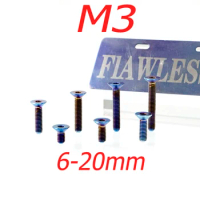 FLAWLESSTI M3X6-20 mm Gr5 Titanium Bolts For Yamaha Xmax 300 Nmax 155 Tmax 560 Honda Forza 350 Wave 125i