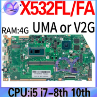 X532FL Mainboard For ASUS VivoBook S15 S532 X531FA S532FL X532FA Laptop Motherboard With I5 I7-8th/10th 4GB/8GB-RAM 100% TEST OK
