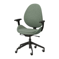 HATTEFJÄLL 辦公扶手椅, gunnared 綠色/黑色, gunnared 綠色/黑色