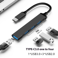 1 USB 3.0 USB 4 yport Type C Splitter 5Gbps พอร์ต USB หลายพอร์ต4 3.0 USB 2.0