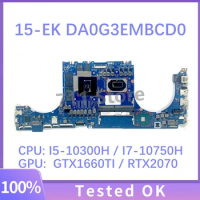 L98750-001 L98755-601 DA0G3EMBCD0 GTX1660TI / RTX2070 For HP 15-EK Laptop Motherboard With I5-10300H / I7-10750H CPU 100% Tested