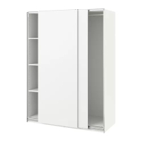 PAX/HASVIK 衣櫃/衣櫥, 白色/白色, 150x66x201 公分