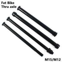 Bicycle Thru Axle Fatbike Axle Skewers Bike Hubs Tube Shaft Quick Release Front Rear Axle M12 M15 P1.5 P1.75 Bike Accessories