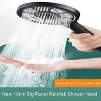 13cm Big Panel Shower Head High Pressure Rainfall Shower Set Water Saving 3 Modes Adjustable Shower Head Bathroom Accessories
