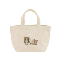 【San-X】拉拉熊 懶懶熊 小型手提帆布袋 基礎風 牽手(Rilakkuma)
