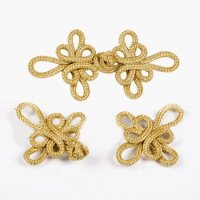 Gold Wire Chinese Cheongsam Button Dragonfly Knot Fastener Closures