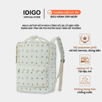Balo đựng laptop 14 inch, ba lô sinh viên đựng máy tính vải polyester hoạt hình dễ thương IDIGO FBP6