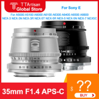 TTArtisan 35mm F1.4 Lens APS-C MF Camera Lens For Sony E mount For A6100 A6300 A6400 A6500 A6600 NEX-3 NEX-5 NEX-5N NEX-7 NEX5C