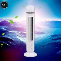 3W Tower Air Cooler Desktop Fan Bladeless with Light USB Plug-in Or Battery Powered 2-speed for Travel Sports