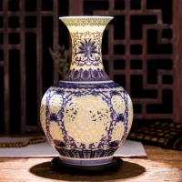 Jingdezhen Hollow Ceramic Vase Chinese Blue And White Pierced Vase Living Room Decoration Porcelain Flower Vase