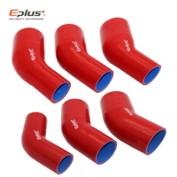 EPLUS Universal Silicone Tubing Hose Connector Intercooler Turbo Intake Pipe Coupler Hose 45 Degrees Multiple Sizes Red