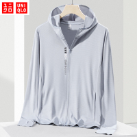 zjL-5XL Uniqlo Mens Jacket Airism UV Protection UPF 50  Mesh Long Sleeve Full Zip Hoodie Outdoor Jac