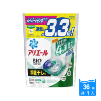 【日本P&amp;G Lenor】4D炭酸4合1強洗淨2倍消臭柔軟芳香洗衣凝膠囊精球-綠袋消臭型36顆/袋(室內晾曬平輸品)