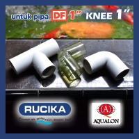 Knee Keni 1\ INCH transparan bening Rucika untuk pipa DF 1\" akuarium kolam Rucika Aqualon"