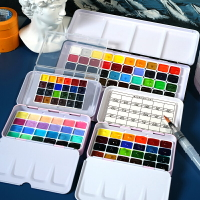 水彩顏料 魯本斯固體水彩顏料分裝水彩工具套裝24色40色官方配色迷你鐵盒糖『XY24546』