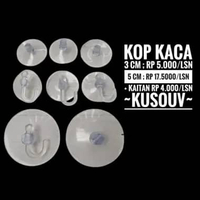 Kop Kaca/Tempelan Kaca/Gantungan Kaca Karet Bening Kop Kaca 3 CM