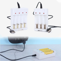 Bộ sạc nhanh, cho pin AA và AAA, có thể sạc lại, hỗ trợ USB và Nicd, sạc nhanh