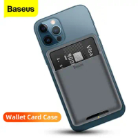 Baseus Universal Phone Back Wallet Card Slots Case For iPhone 12 11 Pro Max X XS XR Shell Case Luxury Silicone Phone Pouch Cases