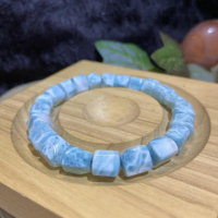 【Cozy 世界水晶原礦與茶】拉利馬海紋石切面珠 8mm+ 33-7(淨化各個脈輪的負能量)