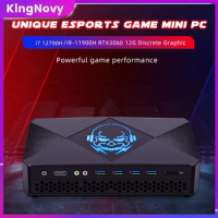 Kingnovy Intel Mini PC Gamer i7 12700H i9 11900H NVIDIA RTX 3060 12G GDDR6 2*2.5G LAN Windows 11 Compact Computer 2*DDR5WiFi6