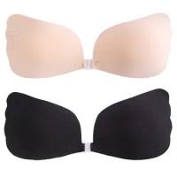Invisible bra Feather wings hand-shaped low-cut sexy bra thick cup chest stickers angel wings breathable bras stickers female