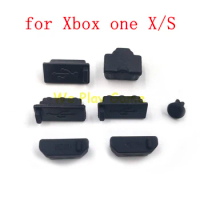 15sets Black Silicone Dust Plug Cover for Xbox one Slim Gaming Console Dustproof Cap Kits for Xbox one S/X