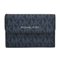 【Michael Kors】COOPER滿版LOGO風琴卡片收納包(深藍)