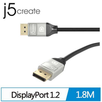 j5create JDC42 4K DP1.2 VESA認證公對公訊號線(1.8米)