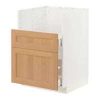 kabinet dasar u wastafel TALLSJÖN, putih/Vedhamn kayu oak, 60x60 cm