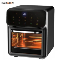Electric Air Fryer 10 L Large Capacity Convection Oven Deep Fryer Without Oil Kitchen 360°Baking Viewable Window Home Appliance