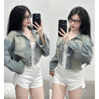 COD Áo khoác jeans bò demin nữ dáng lửng croptop dùng đi biển đi chơi chống nắng cho nữ 168Fashion