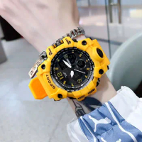 MSTIANQ Brand Black Digital Watch for Men Sports Waterproof Outdoor Chronograph Hand Clock G Infantry Shock Student Wristwatch