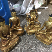 7寸西藏工藝藏傳密宗純銅鎏金佛像黃銅佛擺件