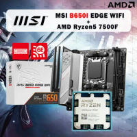 New MSI MPG B650I EDGE WIFI ITX+AMD Ryzen 5 7500F R5 7500F CPU Motherboard Package Slot AM5 DDR5 DRAM