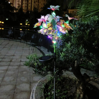 Butterfly Tree Solar Garden Lights Waterproof LED Garden Decorative Light 600mAH Solar Lawn Light fo