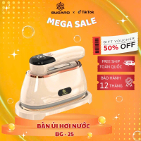 Bugaro Bàn Ủi Hơi Nước BG-25 1300W Ceramic An Toàn Màn Hình LED 7 Lỗ Thoát Hơi Nước Dễ Dàng Mang Đi 