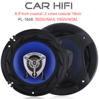 2pcs 6.5 Inch HiFi Coaxial Car Speakers 250W/500W Vehicle Door Auto Full Range Frequency Subwoofer Car Audio Speakers for Car